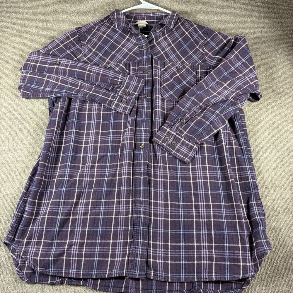 Duluth Trading Co Mens Size 2XL Plaid Flannel Long Sleeve 2 Pocket Shirt